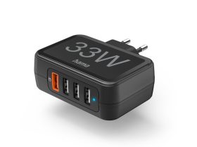   Hama Hálózati Töltő 4 PORT, 1xQC3.0 + 3xUSB "PD/QC" 33W (201629)