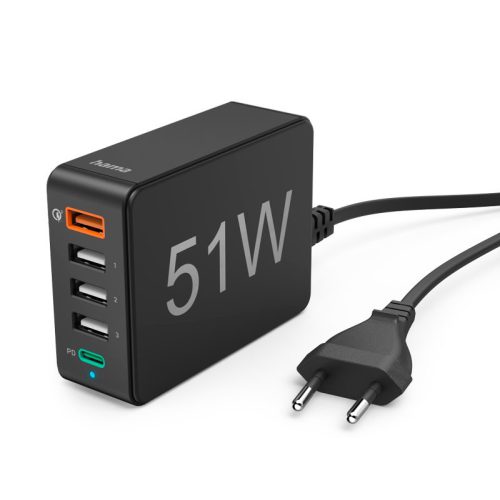 Hama E3 hálózati töltő állomás 51W 5 port (201630)