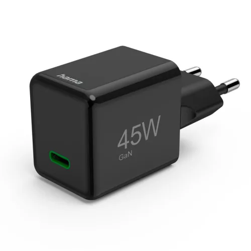 Hama GaN, USB-C, PD, 45 W super-mini fast charger black