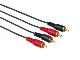 Hama 2x2rca összekötőkábel aranyozott 5m