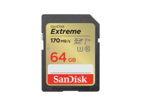   Sandisk 64GB Extreme SDXC 170mb/s / 80mb UHS-I CL10 U3 V30 memóriakártya