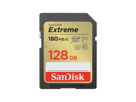   Sandisk 128GB Extreme SDXC 180mb/s / 90mb UHS-I CL10 U3 V30 memóriakártya
