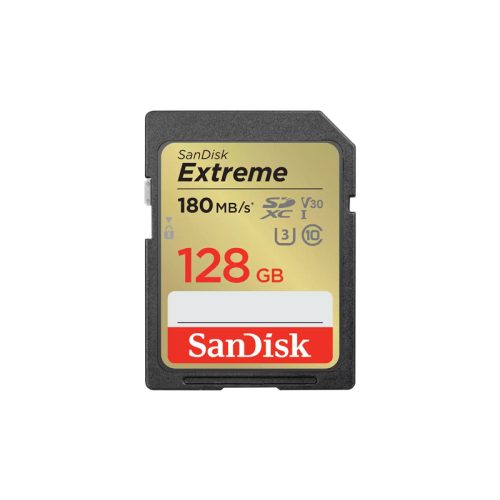 Sandisk 128GB Extreme SDXC 180mb/s / 90mb UHS-I CL10 U3 V30 memóriakártya