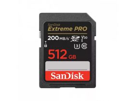   Sandisk 512GB SDXC Extreme Pro 200/140MB/s CL10 U3 V30 memóriakártya