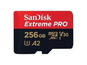   Sandisk 256GB MicroSDXC Extreme Pro memóriakártya + Adapter 200mb/s /140mb/s UHS-I V30 A2 C10 U3 + Rescue Pro Deluxe szoftver
