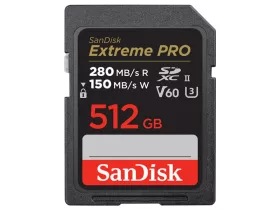   Sandisk 512 GB SDXC Pro memóriakártya 280/100 MB/s, UHS-II, V60, C10