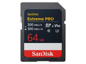   Sandisk 64GB Extreme Pro SDXC 300 MB/S olvasás 8K, V90, UHS-II memorycard