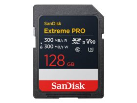   Sandisk 128GB Extreme Pro SDXC 300 MB/S olvasás 8K, V90, UHS-II memorycard