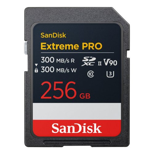 Sandisk 256GB Extreme Pro SDXC 300 MB/S, 8K, V90, UHS-II memóriakártya