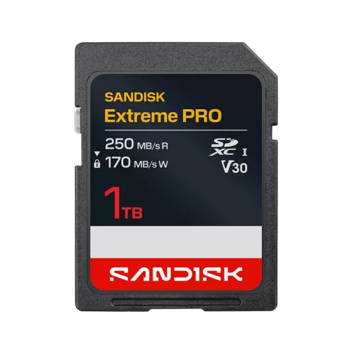 SanDisk Extreme Pro 1 TB SDXC UHS-I U3 V30 memóriakártya, 250/170 MB/s sebességgel