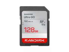   SanDisk Ultra Go SDXC memóriakártya, 128 GB, 190 MB/s, UHS-I, V10, U1, C10