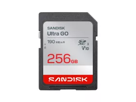   SanDisk Ultra Go SDXC memóriakártya, 256 GB, 190 MB/s, UHS-I, V10, U1, C10