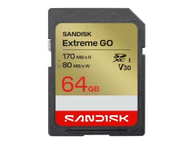   SanDisk Extreme Go 64 GB SDXC UHS-I U3 V30 memóriakártya, 170/80 MB/s sebességgel