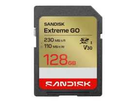   SanDisk Extreme Go 128 GB SDXC UHS-I U3 V30 memóriakártya, 230/110 MB/s sebességgel