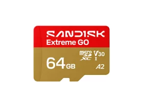   SanDisk Extreme Go 64 GB microSDXC UHS-I U3 V30 memóriakártya, 170/80 MB/s sebességgel