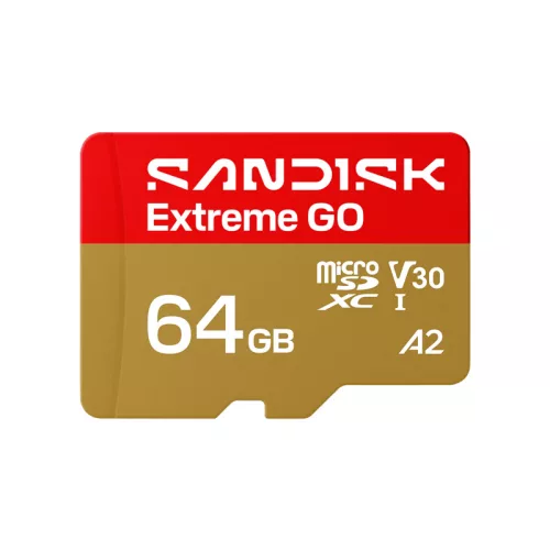 SanDisk Extreme Go 64 GB microSDXC UHS-I U3 V30 memóriakártya, 170/80 MB/s sebességgel