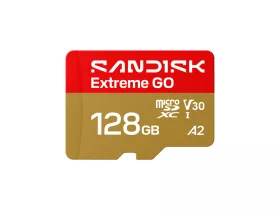   SanDisk Extreme Go 128 GB microSDXC UHS-I U3 V30 memóriakártya, 240/120 MB/s sebességgel