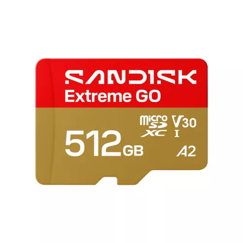 SanDisk Extreme Go 512 GB microSDXC UHS-I U3 V30 memóriakártya, 240/160 MB/s sebességgel