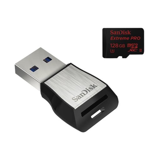 Sandisk 128 GB microSDXC Mobil Extreme Pro+ 3.0 olvasó CL10