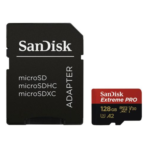 Sandisk Micro SDXC Extreme Pro Kártya 128GB, 170MB/s C10, V30, UHS-I, U3, A2