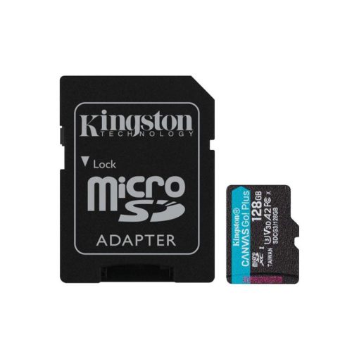 Kingston MicroSDXC 128GB Canvas Go Plus 170R A2 U3 V30 memóriakártya + adapter