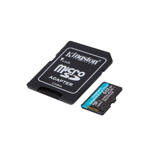 Kingston MicroSDXC 512GB Canvas Go Plus 170R A2 U3 V30 memóriakártya + adapter
