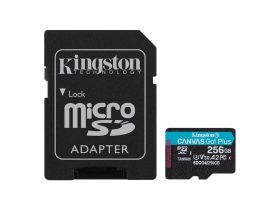   Kingston MicroSDXC 256GB Canvas Go Plus Gen4 200R A2 U3 V30 memorycard + Adapter
