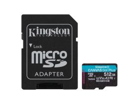   Kingston MicroSDXC 512GB Canvas Go Plus Gen4 200R A2 U3 V30 memorycard + Adapter