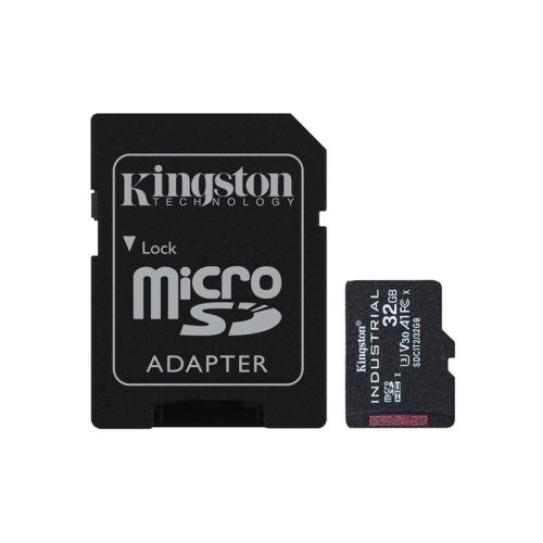 Kingston MicroSDHC 32GB Industrial C10 A1 pSLC memóriakártya + adapter