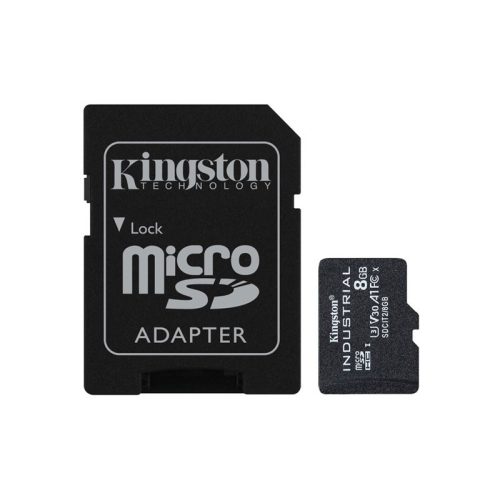 Kingston MicroSDHC 8GB Industrial C10 A1 pSLC memóriakártya + adapter