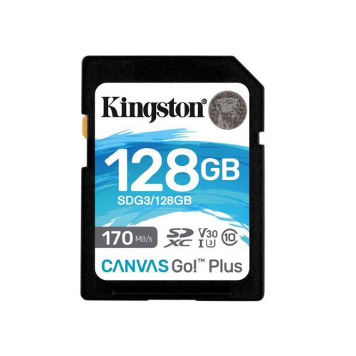 Kingston SDXC 128GB Canvas Go Plus 170mb/s UHS-I U3 V30 memóriakártya