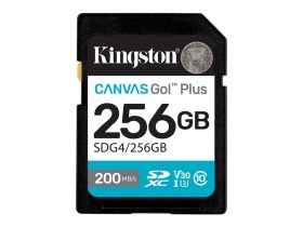   Kingston SDXC 256GB Canvas Go Plus Gen4 200R C10 UHS-I U3 V30 memorycard