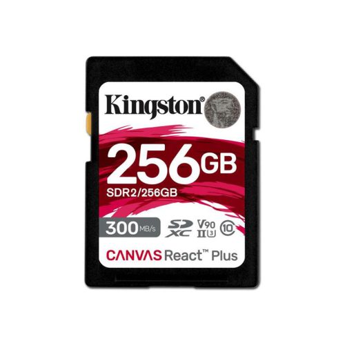 Kingston 256GB Canvas React Plus UHS-II U3 V90 memóriakártya