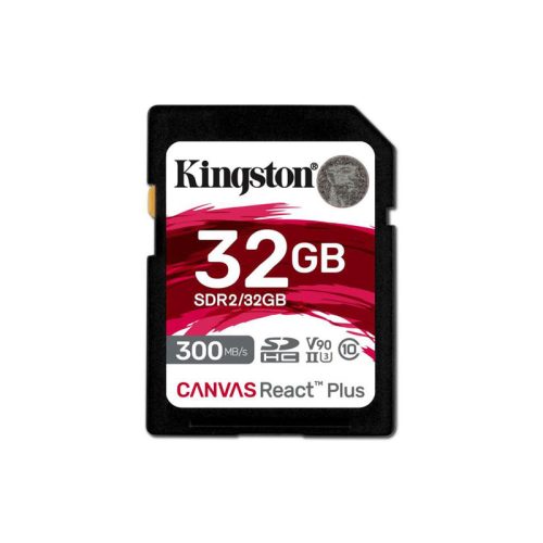 Kingston SDXC 32GB Canvas React Plus UHS-II 300R/260W U3 V90 memóriakártya