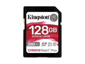   Kingston 128GB Canvas React Plus UHS-II 280R/100W U3 V60 SDXC memóriakártya