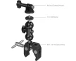 Smallrig 4373 rák alakú Super Clamp rögzítőbilincs kit gömbfejjel és Magic Arm karral