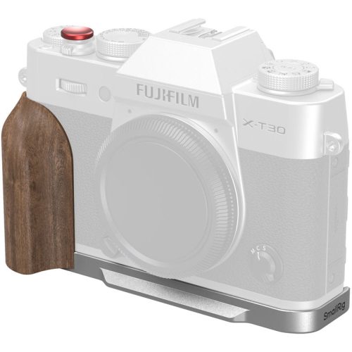 Smallrig 5667 L-Shaped Mount Plate with Wooden Handle for Fujifilm T30 / T30 II / X-T30 III Silver