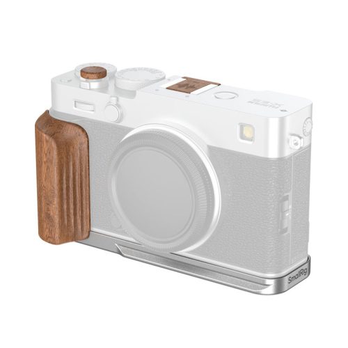 Smallrig 5984 L-Shaped Mount Plate with Wooden Handle for Fujifilm X-E5 (Rosewood, Silver)