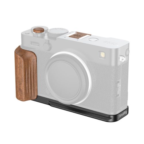 Smallrig 5985 L-Shaped Mount Plate with Wooden Handle for Fujifilm X-E5 (Rosewood, Black)