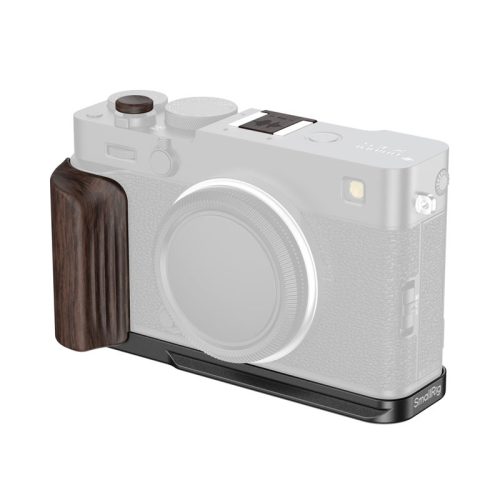 Smallrig 6237 L-Shaped Mount Plate with Wooden Handle for Fujifilm X-E5 (Ebony, Black)