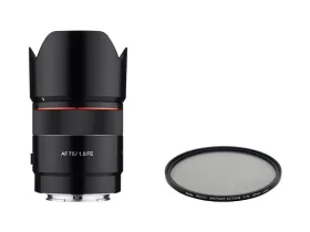   Samyang AF 75mm F/1.8 Sony FE (autofocus) objektív + Kenkofilter CPL 58mm