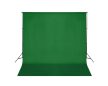 Háttér, zöld 3x6m Muszlin + állványszerkezet