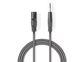 Sweex/Valueline XLR audio kábel 3pin mal-6,35mm male 3m