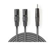 Valueline 2X XLR audio kábel 3PIN Male-3,5mm Male 1,5M