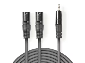 Valueline 2X XLR audio kábel 3PIN Male-3,5mm Male 1,5M