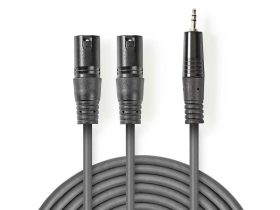 Valueline 2X XLR Audio kábel 3 tűs apa - 3,5mm apa 3m