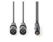 Valueline 2X XLR Audio kábel 3 tűs apa - 3,5mm apa 3m
