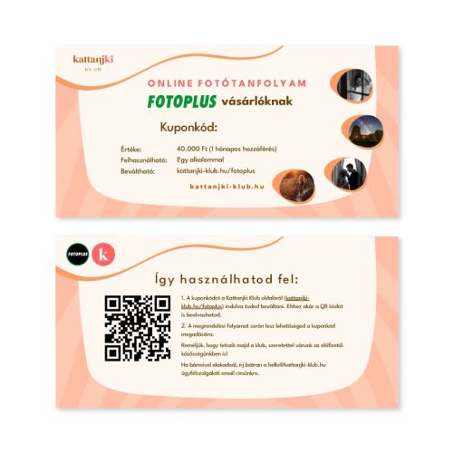 Kattanjki Klub online fotós kurzus - 40.000Ft értékű kupon