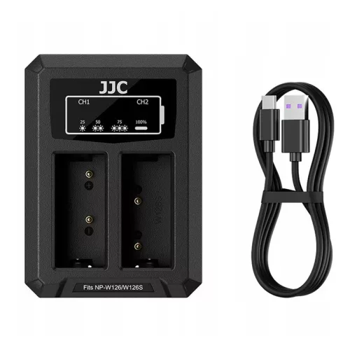 JJC DCH-W126TC USB Dual Battery Charger for Fujifilm NP W126