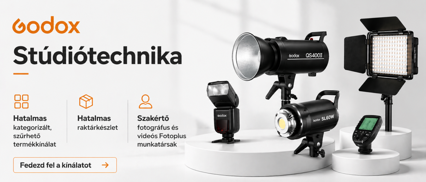 Godox stúdiótechnika – rendszervakuk, stúdióvakuk és LED világítás a Fotoplusnál